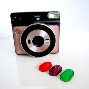 Fujifilm Instax Square SQ6 Camera, Blush Gold with Case and Filters